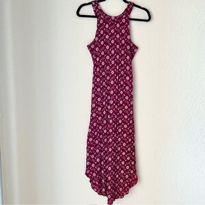 Free People Boho Floral Bodycon Stretch Crisscross Back Halter Lined Midi Dress